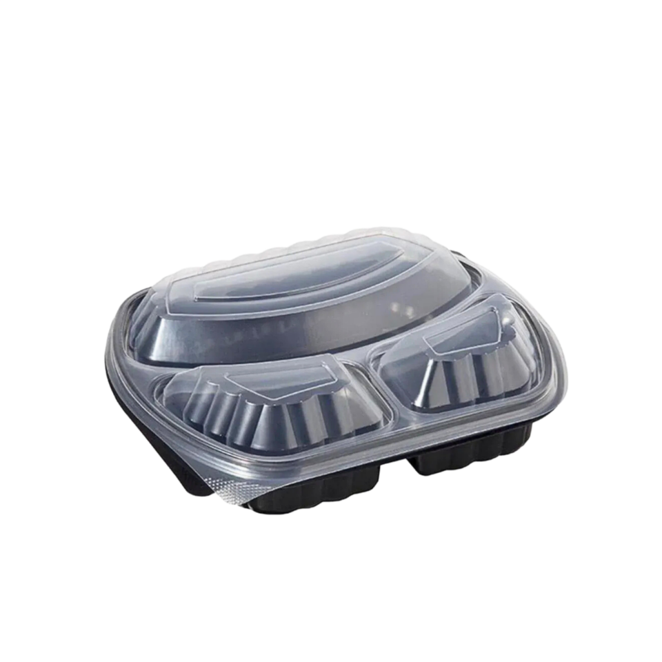 3 BÖLMELİ MİKRODALGA KAP+KAPAK SET 50'Lİ