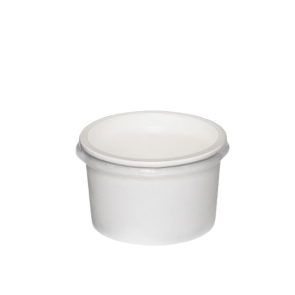 16 OZ BEYAZ KARTON ÇORBA KASESİ KAPAĞI PP 50'Lİ