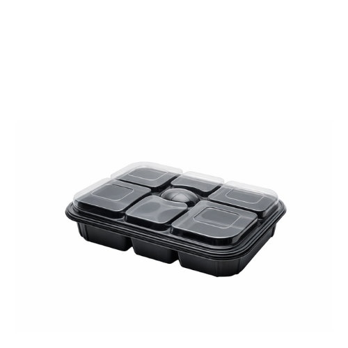 7 BÖLMELİ DİKDÖRTGEN KAHVALTI SETİ PET 50'Lİ