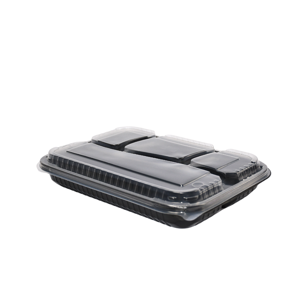 KEBAP AMBALAJ 4B SET SİYAH ALT ŞEFFAF KAPAK PP 100'LÜ